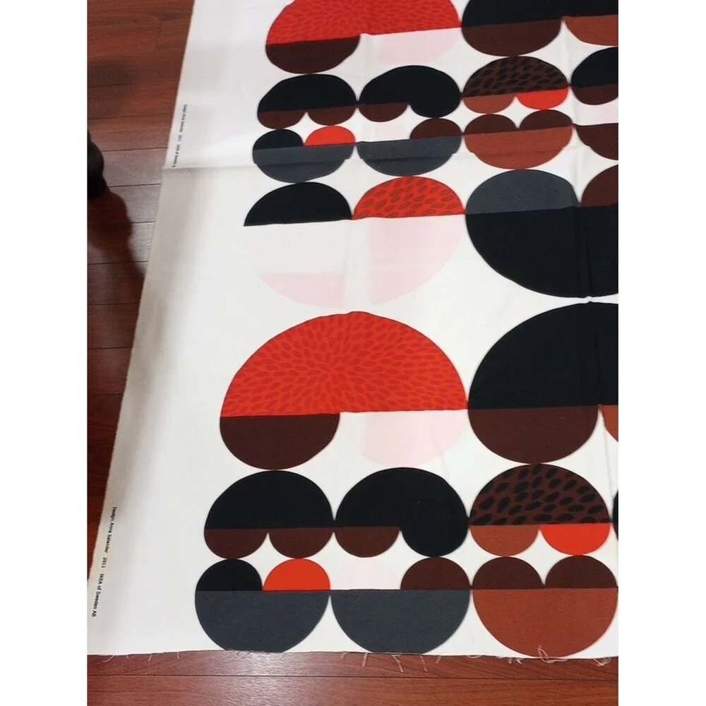 IKEA Anna Salander Abstract Hearts Fabric - 2 Yards